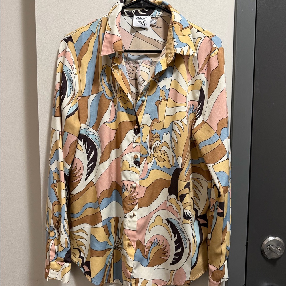Princess Polly Multicolor Abstract Button Down Shirt